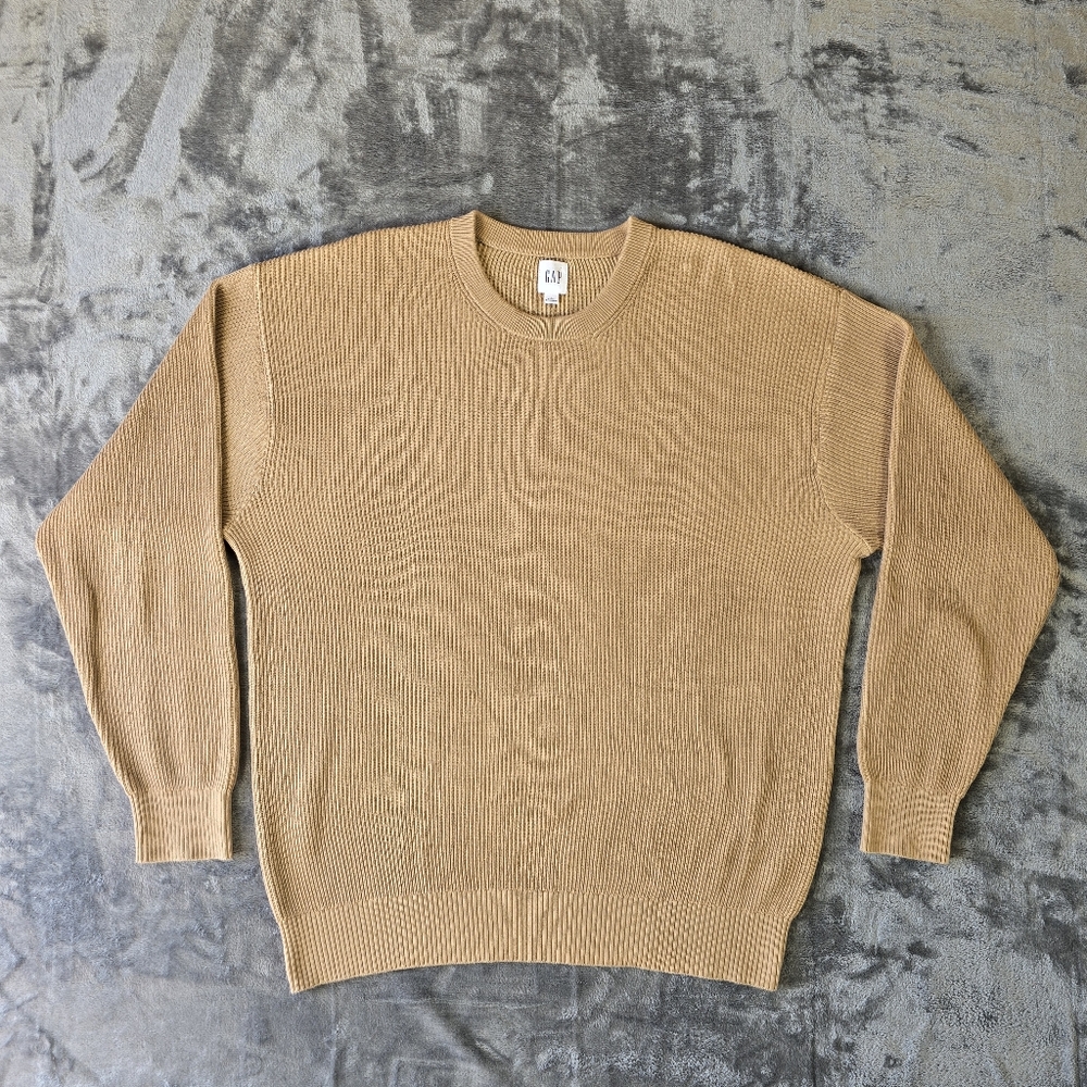 GAP Men's Tan Ribbed Crewneck Sweater Size XL